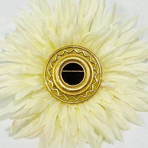 Monet Sun Brooch Goldtone